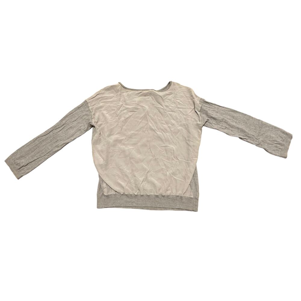 Strenesse Women's 12 Sweater Silk Wool Long Sleeve Lightweight Gray Crewneck‎